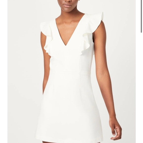 French Connection Dresses & Skirts - French Connection whisper ruffle white mini dress 6